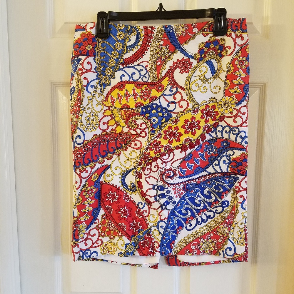 Talbots bright patterned skirt